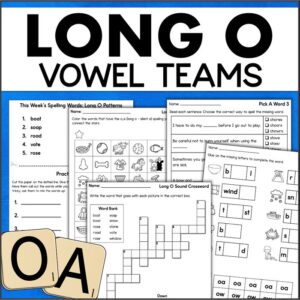 long o vowel teams worksheets